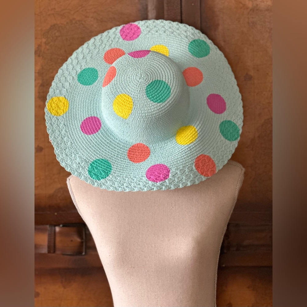 Hand Painted Polka Dot Sun Hat